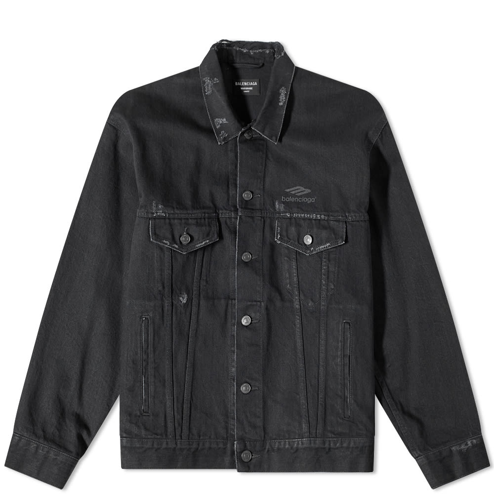 Яке Balenciaga Back Logo Oversized Denim Jacket Черно | 704298-TBP47-1029, 0