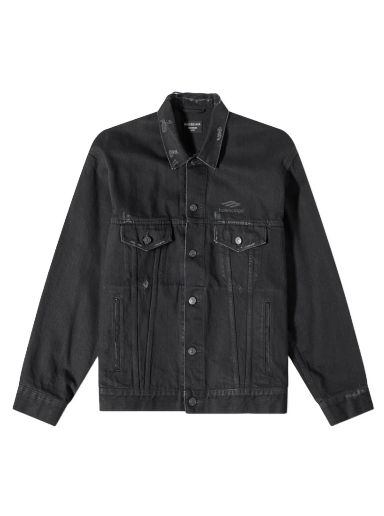 Яке Balenciaga Back Logo Oversized Denim Jacket Черно | 704298-TBP47-1029