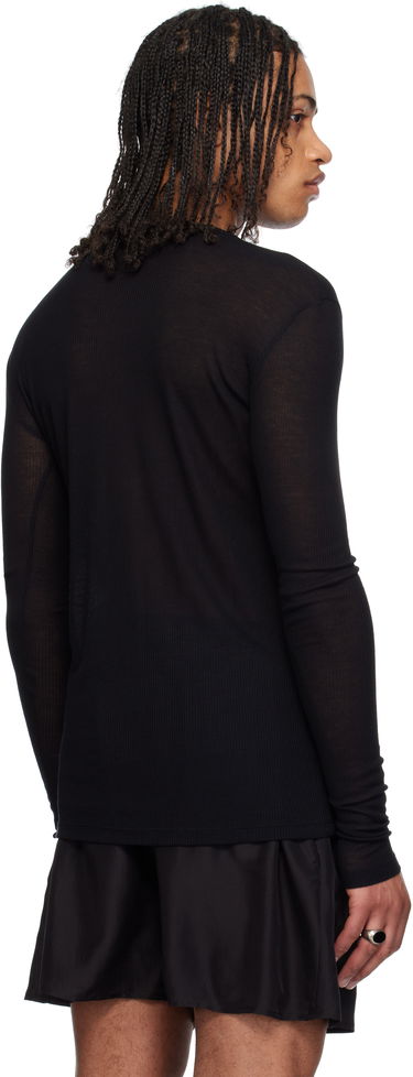 Пуловер Ann Demeulemeester Ann Demeulemeester Greg Slim Fit Long Sleeve T-Shirt Черно | 2510-M-JTS12-FA570-099, 2