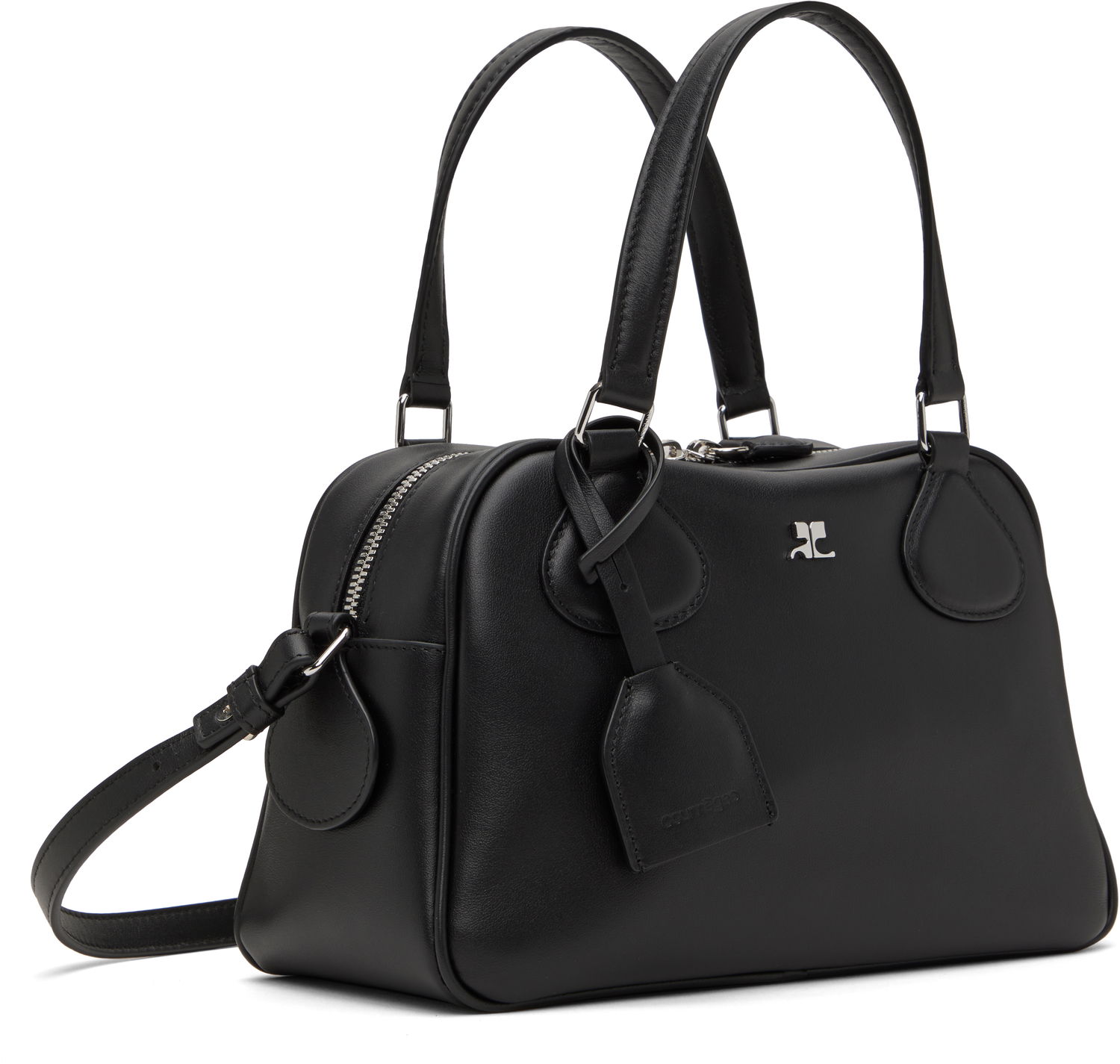 Дамска чанта Courrèges Studded Leather Bowling Bag Черно | 324GSA133CR0065, 1