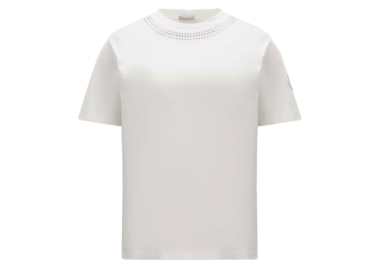 Тениска Moncler Crystal Encrusted T-Shirt Бяло | I20938C00015829HP033, 0