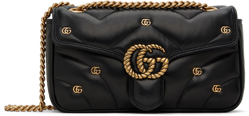 Чанта през рамо Gucci Small GG Marmont Shoulder Bag Черно | 443497 AACPG