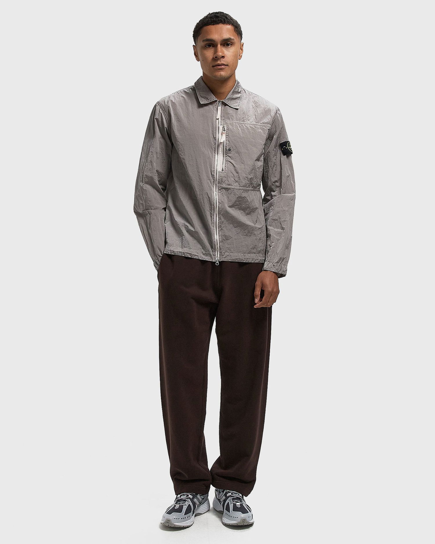 Яке Stone Island Crinkle Fabric Full-Zip Overshirt Сиво | K2S151200031S0019.V0080, 1