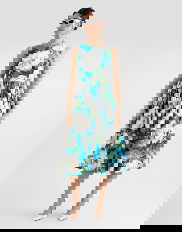 Pокля Dolce & Gabbana Dolce & Gabbana Gardenia Print Babydoll Dress Синьо | F6JHVTHS5TJHC5JB, 1
