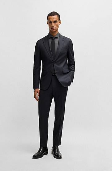 Риза BOSS Regular-Fit Stretch-Cotton Twill Shirt Черно | 50474279, 1