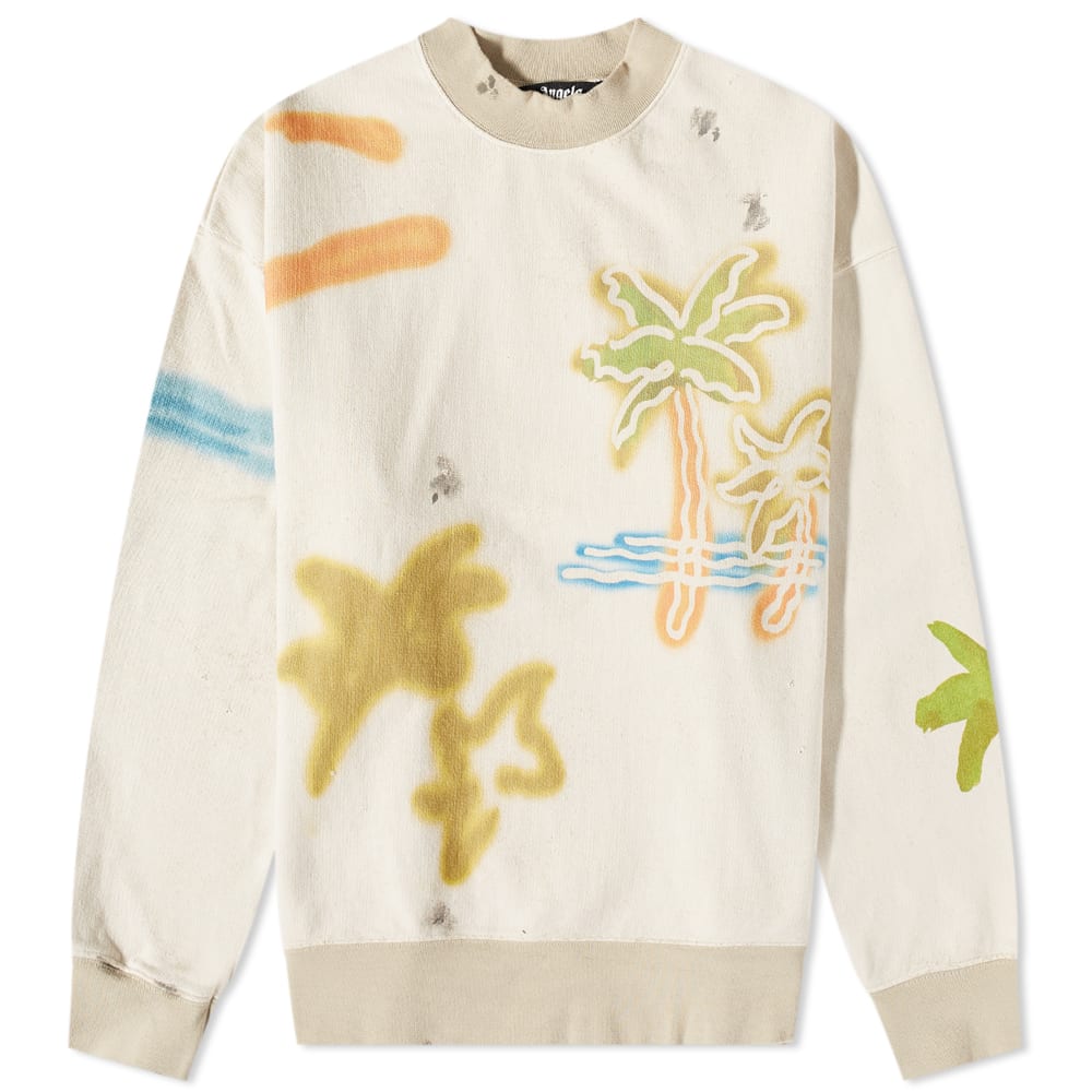 Суитчър Palm Angels Neon Palm Crew Sweat Бежово | PMBA065S23FLE0050384, 0