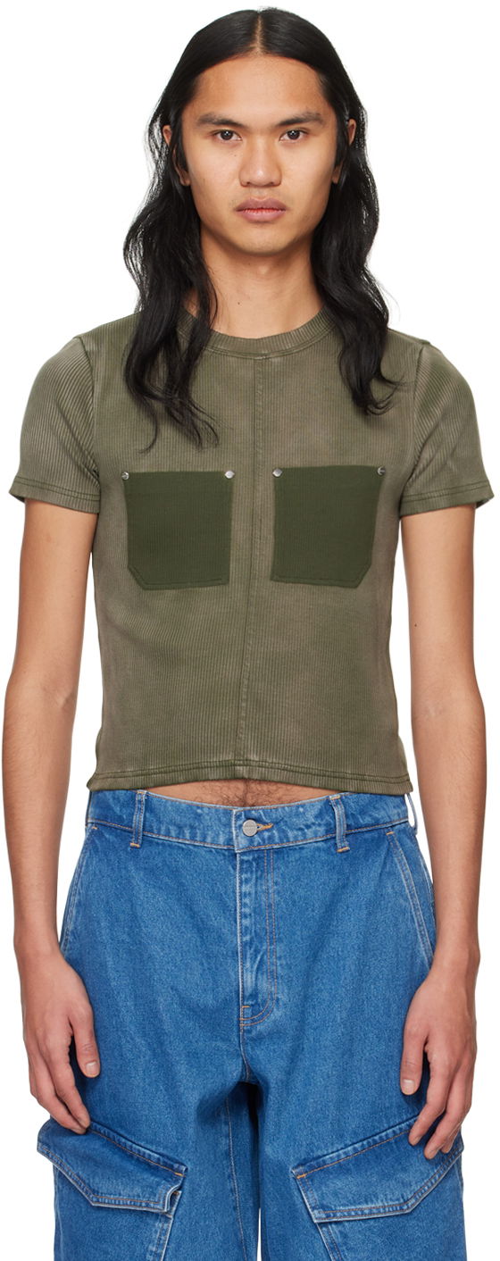 Тениска Dion Lee Sprayed Shrunken Rivet T-Shirt Зелено | C3168PS24, 0