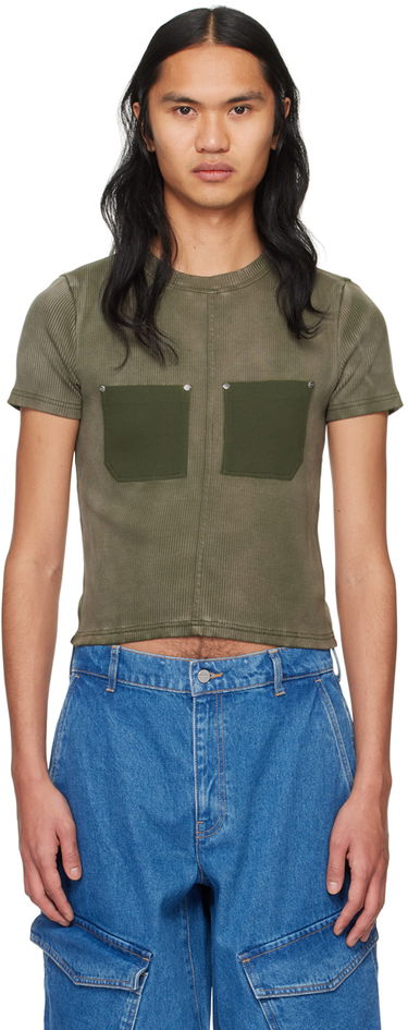 Тениска Dion Lee Sprayed Shrunken Rivet T-Shirt Зелено | C3168PS24, 0