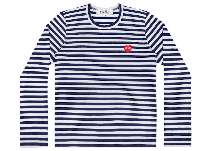 Тениска Comme des Garçons Play Striped Long Sleeve T-Shirt Синьо | AZ-T324-051