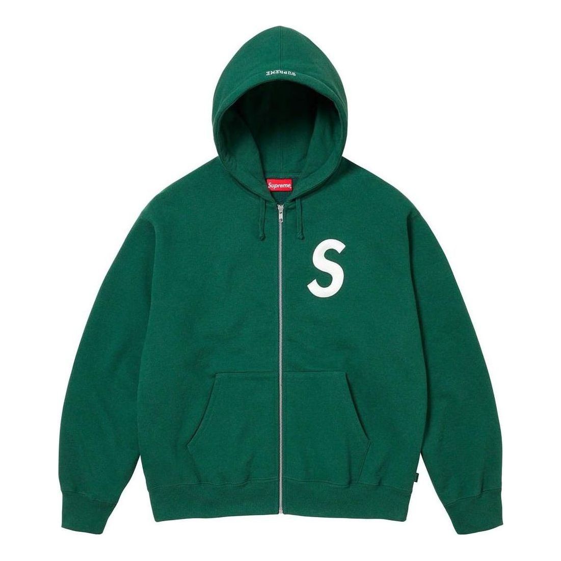 Суитчър Supreme S Logo Zip-Up Hoodie Зелено | SUP-FW23-071, 0