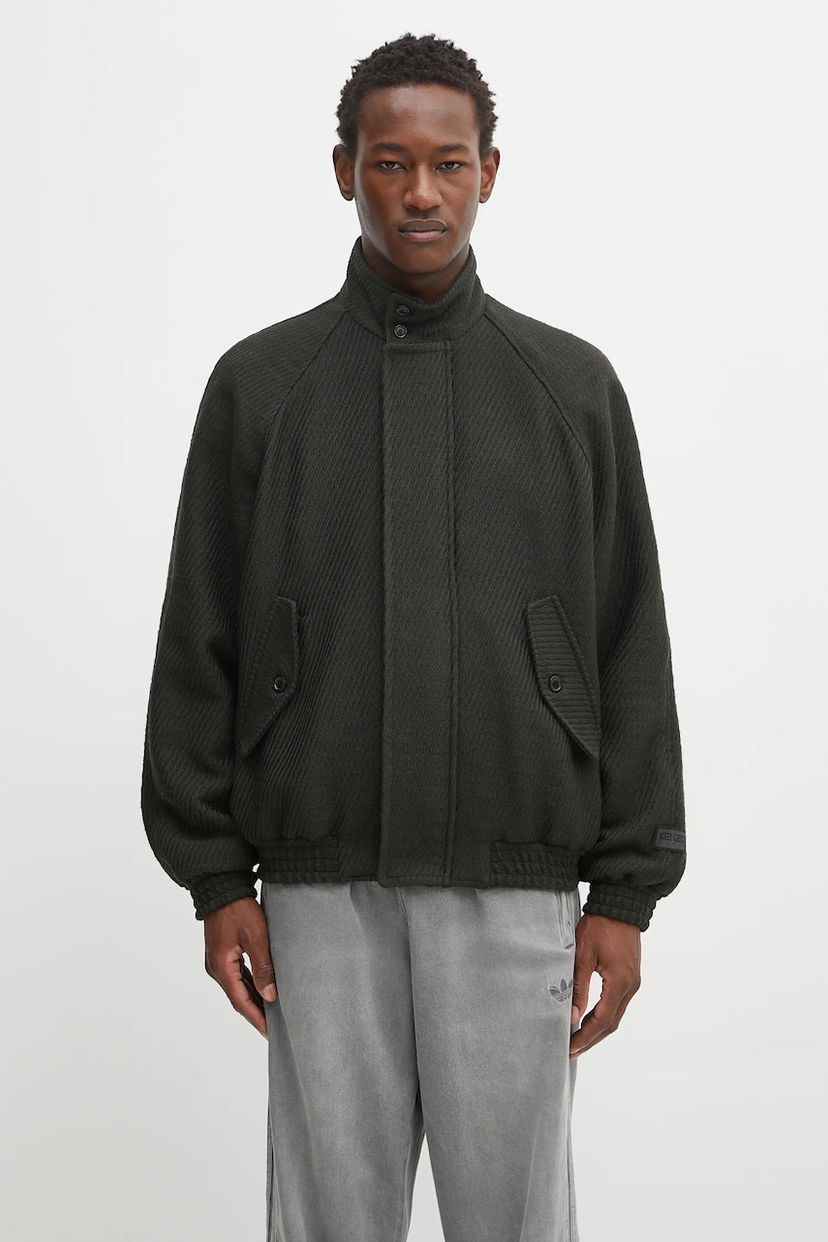 Яке бомбър KENZO Kenzo Harrington Blouson Wool Bomber Jacket Черно | FF65BL1539PM