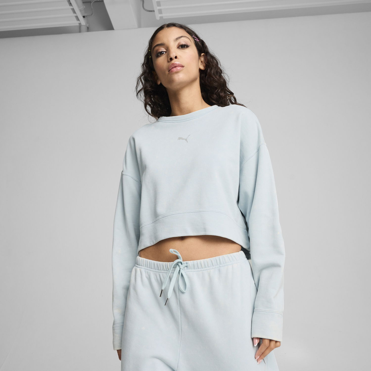 Суитчър Puma DARE TO Washed Effect Relaxed Crew Neck Sweatshirt Синьо | 626799_26, 0