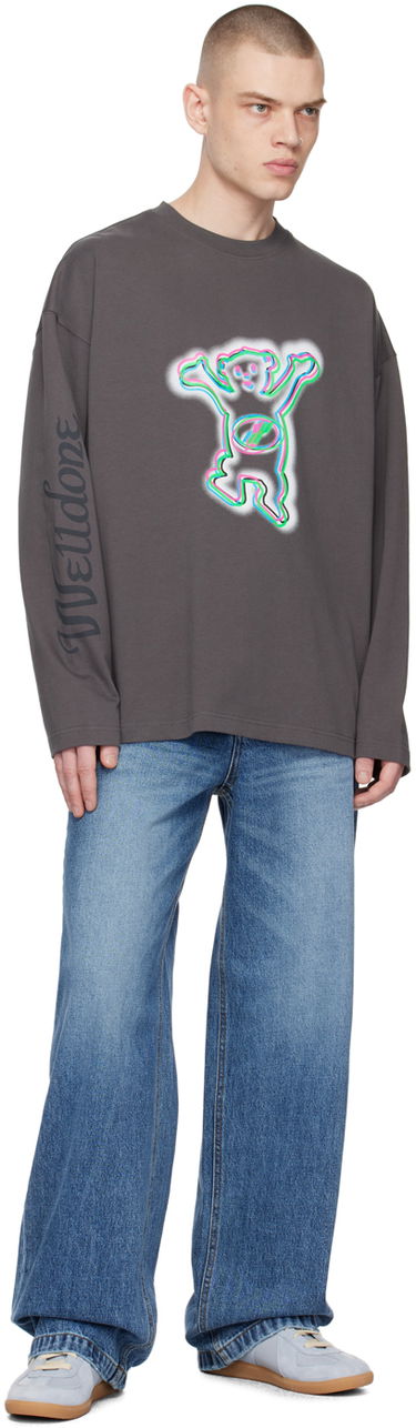 Тениска We11done We11done Teddy Graphic Long Sleeve T-Shirt Сиво | WD-TT3-22-833-U-CH, 3