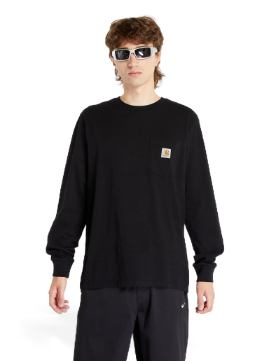 Тениска Carhartt WIP Longsleeve Pocket T-Shirt Black Черно | I030437.89XX