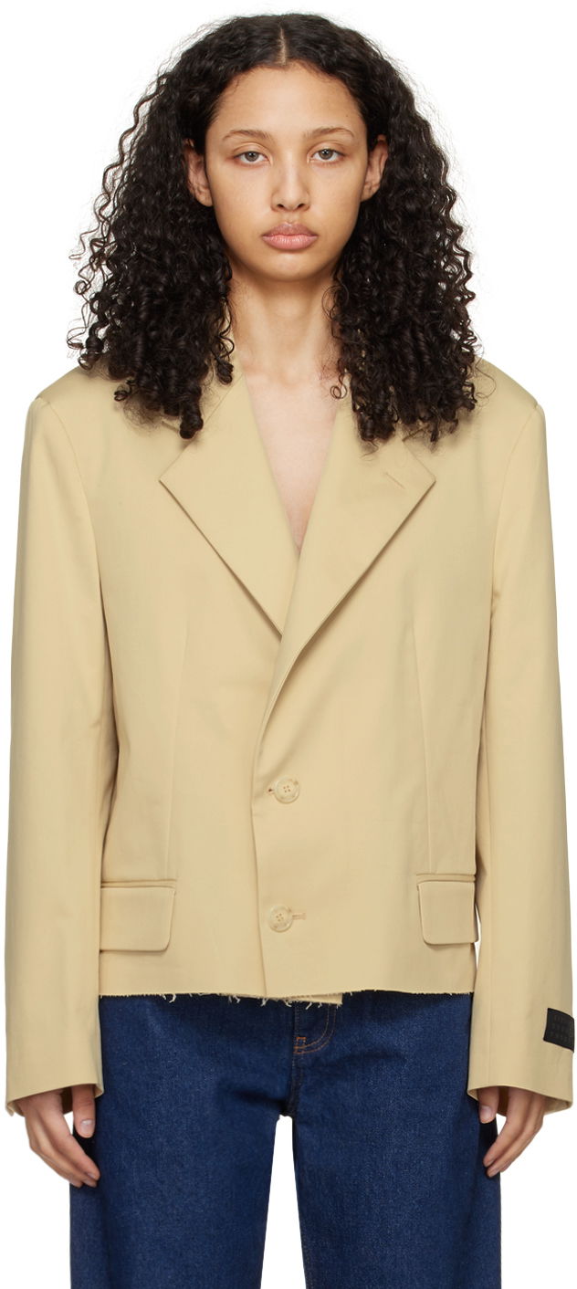 Палта Maison Margiela MM6 Raw Hem Blazer Бежово | S52BN0133 S54452, 0