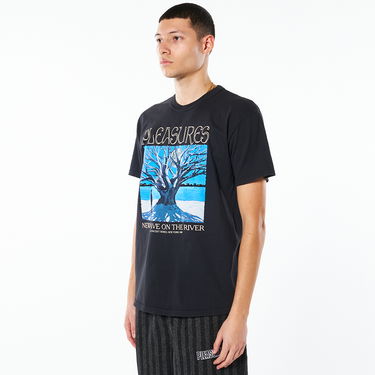 Тениска Pleasures River Pigment Dye Tee Черно | P22SP050-BLACK, 4