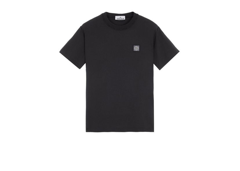 Тениска Stone Island Organic Cotton Fissato Effect T-shirt Черно | 23757