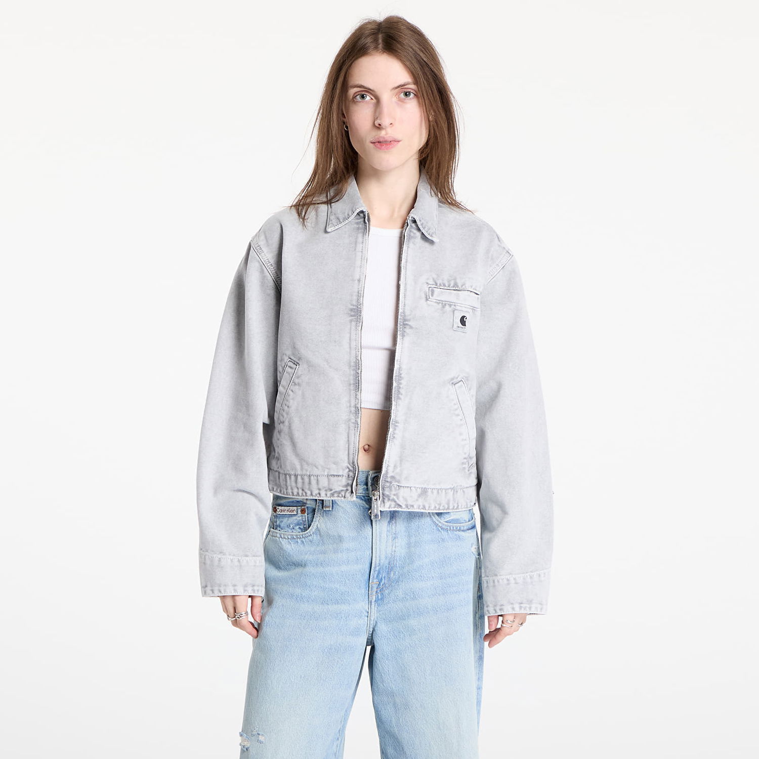 Яке Carhartt WIP Emery Cropped Jacket Сиво | I035570.00E5F, 0