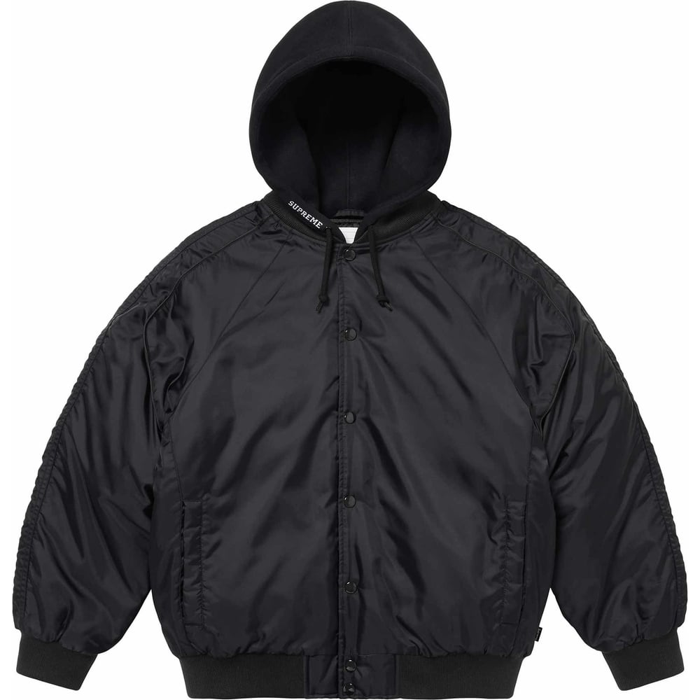 Яке бомбър Supreme Hooded Stadium Jacket Черно | SUP-SS24-224, 0