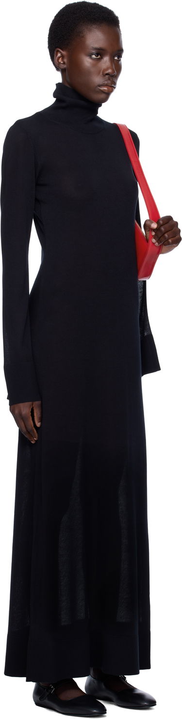 Pокля TOTEME TOTEME Slit Sleeve Knit Maxi Dress Черно | 253-WRD0236-YA0079, 1