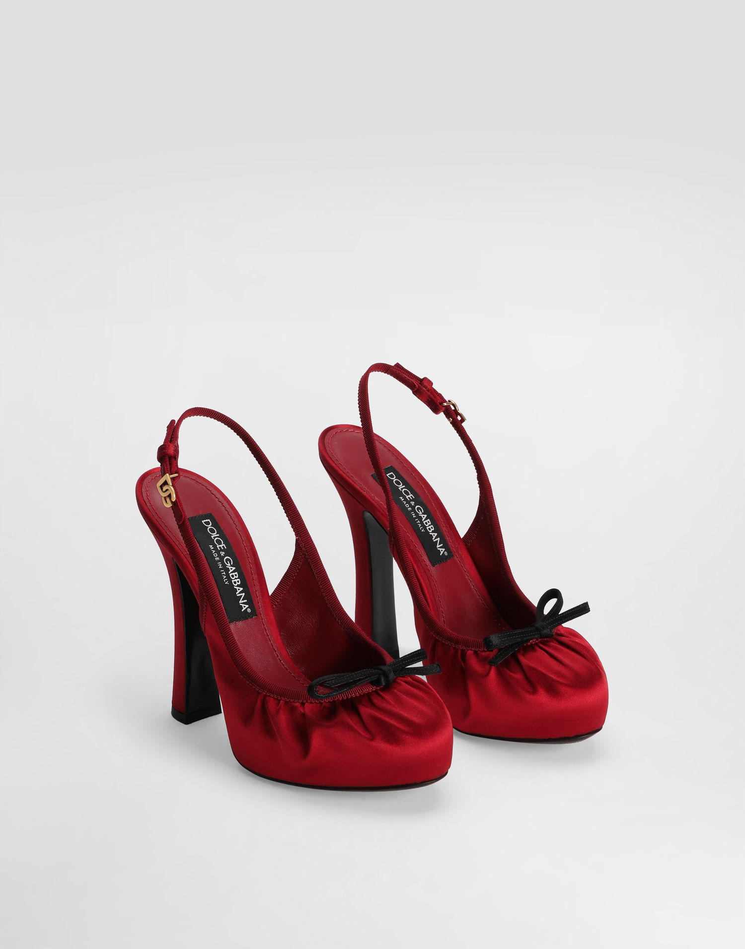 Кецове и обувки Dolce & Gabbana Dolce & Gabbana Satin Slingbacks with Bow Detail Червено | CG0927AD1608S652, 1