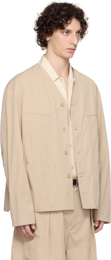 Риза LEMAIRE Lemaire Collarless Overshirt Бежово | OV1011 LF1352, 4