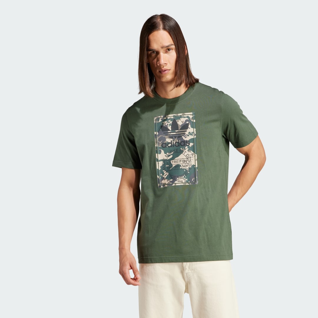 Тениска adidas Originals Graphics Camo Tongue Зелено | IU4684, 0