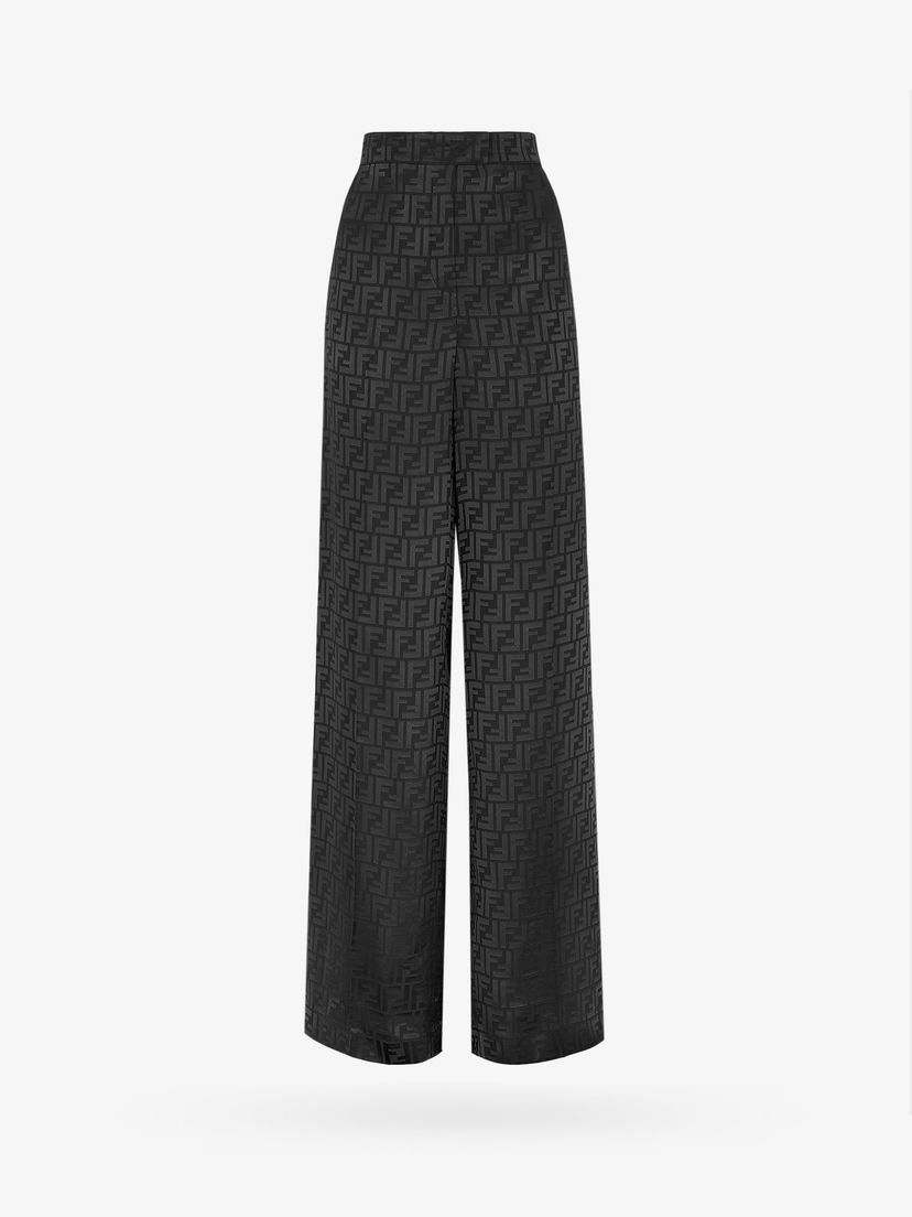 Панталони FENDI Black Patterned Wide Leg Trousers Черно | FR6606AJ0ZF0GME