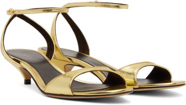 Аксесоари The Row The Row Vika Ankle Strap Kitten Heel Sandals Металик | F1583-M39, 3