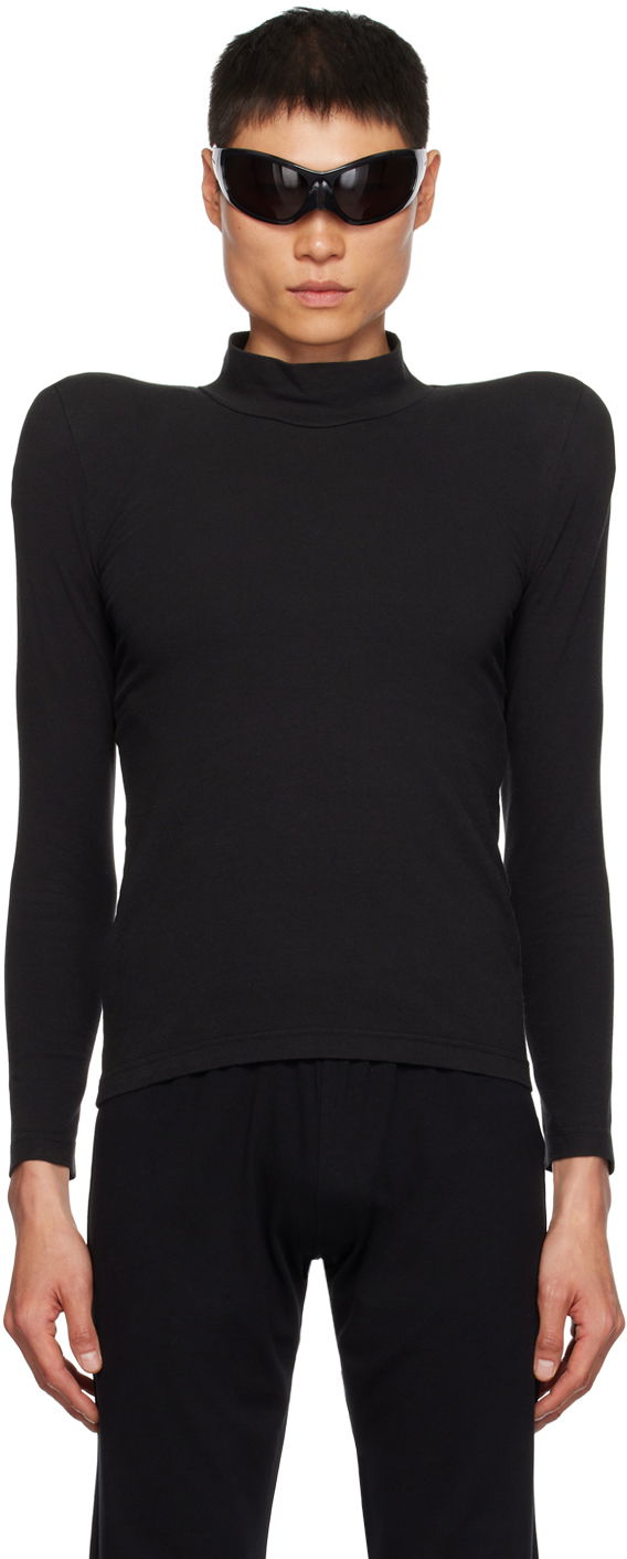 Суитчър Balenciaga Round Shoulder Черно | 767882-TMVC3-1000, 0