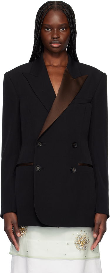 Палта Wales Bonner Wales Bonner Rise Tuxedo Double-Breasted Blazer Черно | MS25JA05-WV03-999, 0