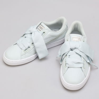 Кецове и обувки Puma Basket Heart Canvas Wn's blue flower - white - silver Синьо | 366495 03, 2
