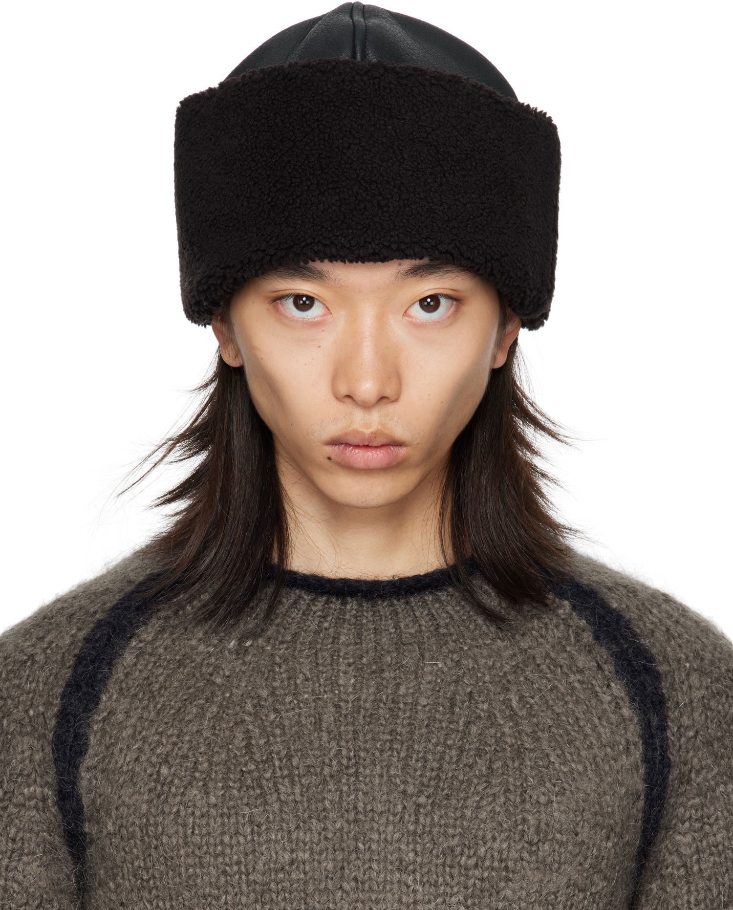 Шапка OUR LEGACY Our Legacy Blizzard Faux-Fur Trapper Hat Черно | A4258BD, 0
