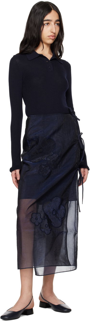 Пола Cecilie Bahnsen Cecilie Bahnsen Oda Pola Knit Top Тъмно синьо | 1.25KNI50007 ODA TOP, 4