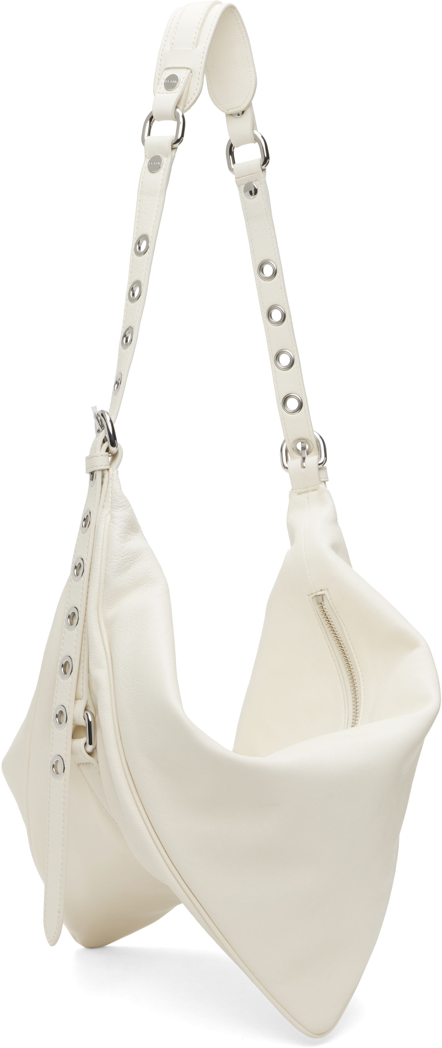 Чанта през рамо BY FAR BY FAR Trayana Washed Leather Shoulder Bag Бяло | MWBSB063LL034WH020PL, 1