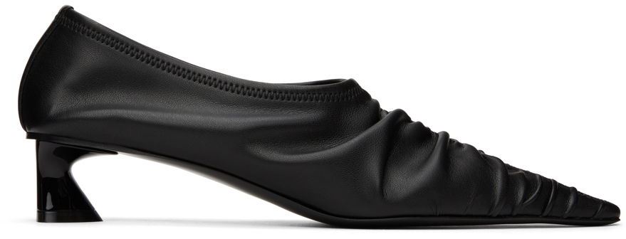 Кецове и обувки Stella McCartney Elsa Ruched Kitten Heels Черно | 810417W1IL0, 0