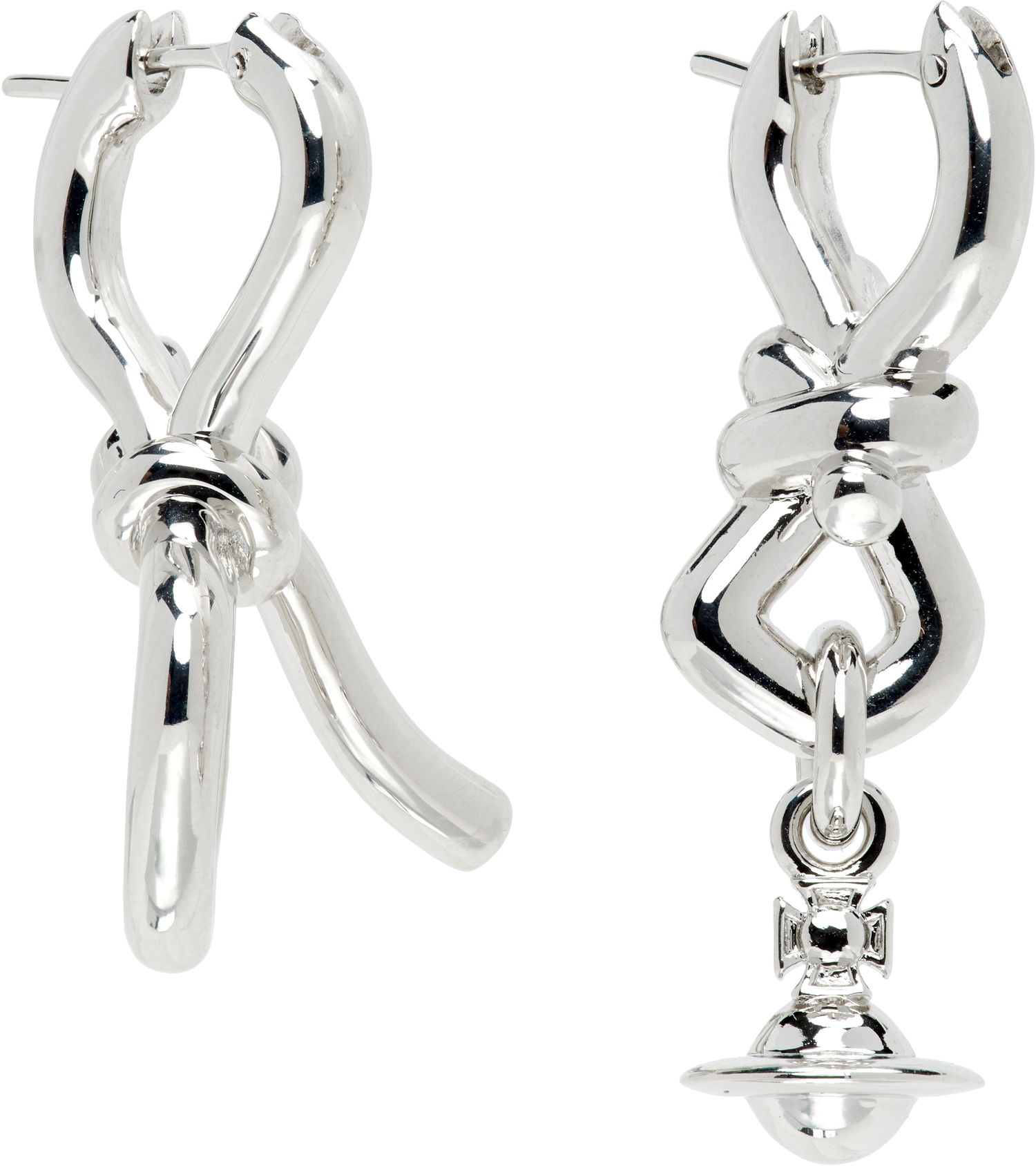 Обеци Vivienne Westwood Vivienne Westwood Knotted Silver Drop Earrings Металик | 6202016U-02P019-, 1
