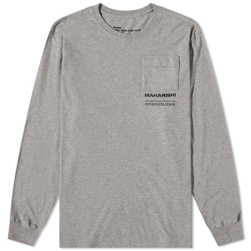 Тениска Maharishi Embroidered Long Sleeve Pocket T-Shirt Сиво | 7022-GM