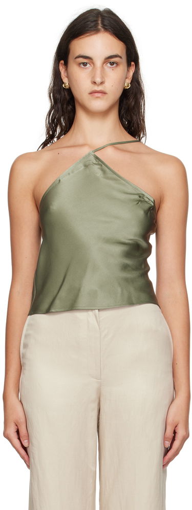 Потник Anine Bing Mandy One-Shoulder Silk Camisole Зелено | A-07-2793-340, 0