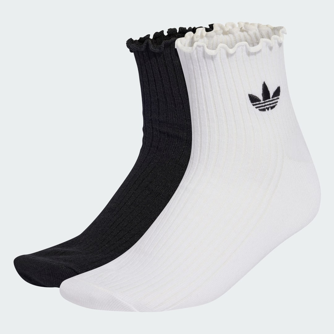 Чорапи adidas Performance Ruffle Quarter Ribbed Socks Черно | KD8367, 0