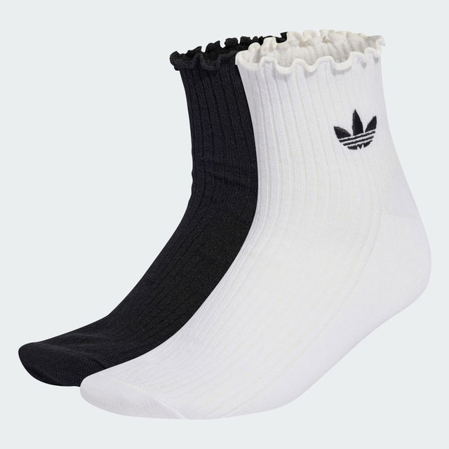 Ruffle Quarter Ribbed Socks