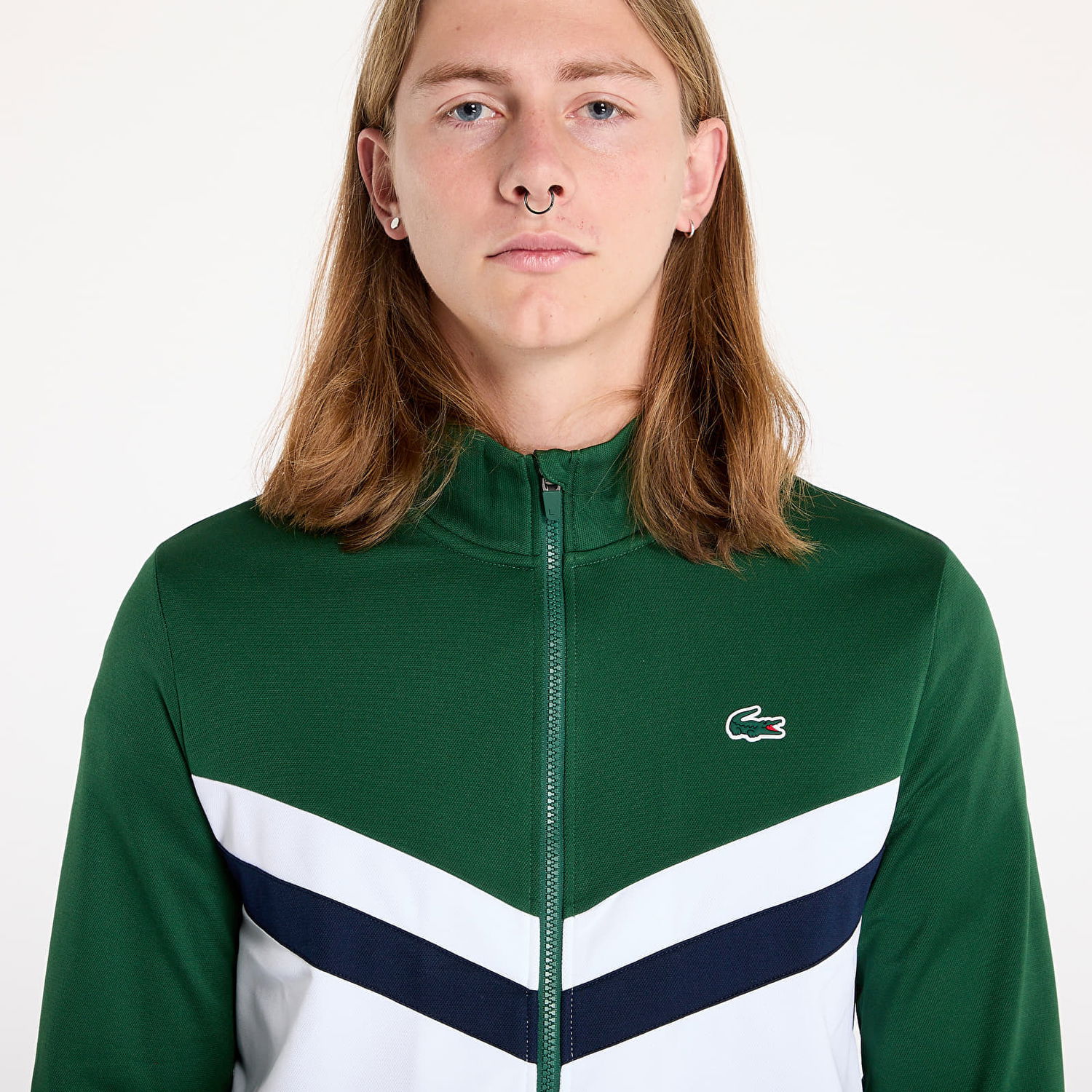 Суитчър Lacoste Sweatshirt Sweatshirts Green/ White-Navy Blue M Зелено | SH2646 720, 1