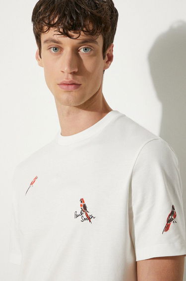 Тениска Paul Smith Paul Smith Bird Application T-Shirt Бяло | M1R.919T.NP4322, 4