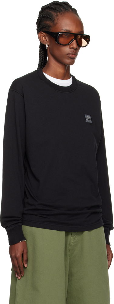 Тениска Stone Island Organic Cotton Jersey 'Fissato' Effect Long Sleeve T-Shirt by Stone Island Бяло | K2S15 2100030 S0057, 4