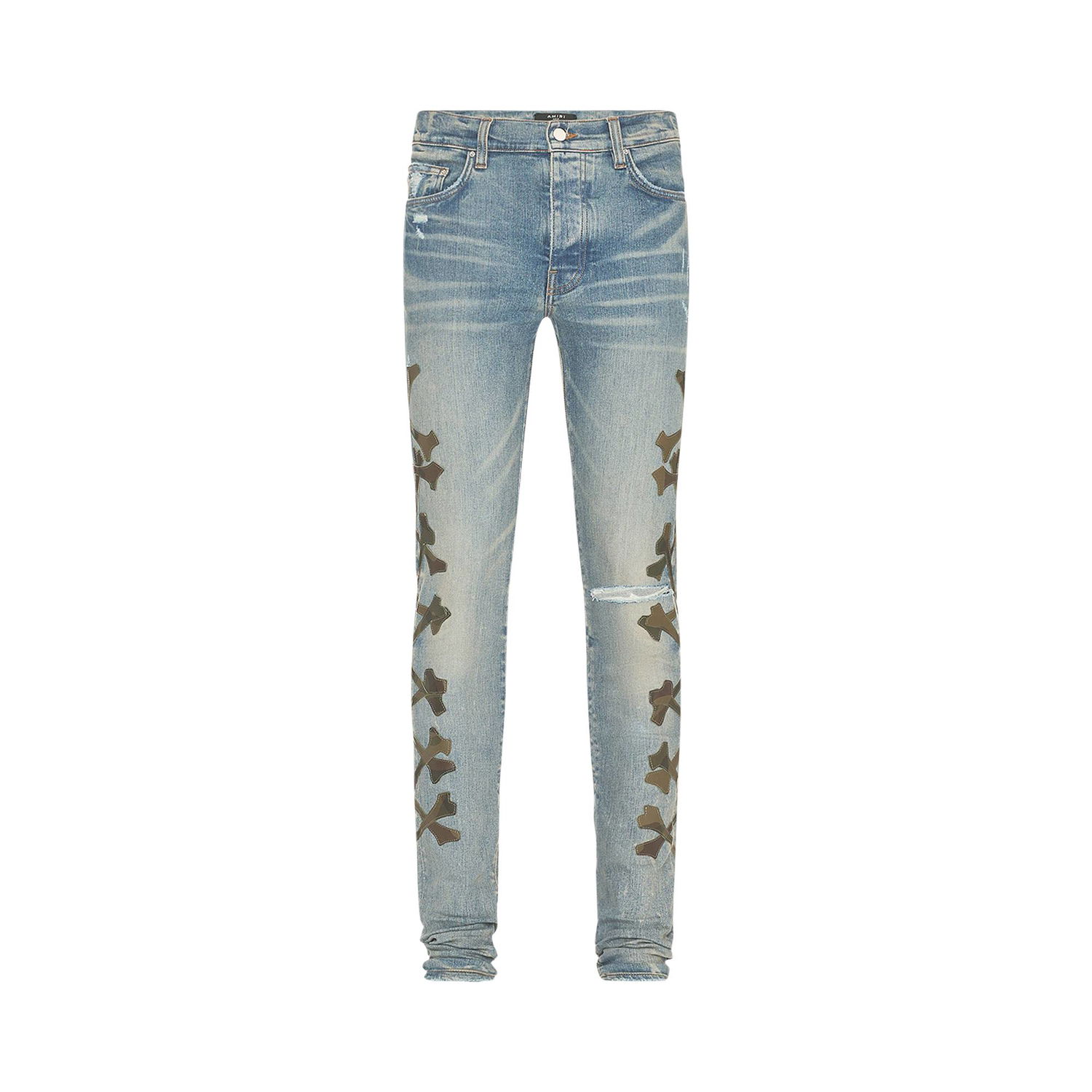 Дънки AMIRI Camo Bones Jeans Синьо | PF22MDS027 408 CLAY, 1