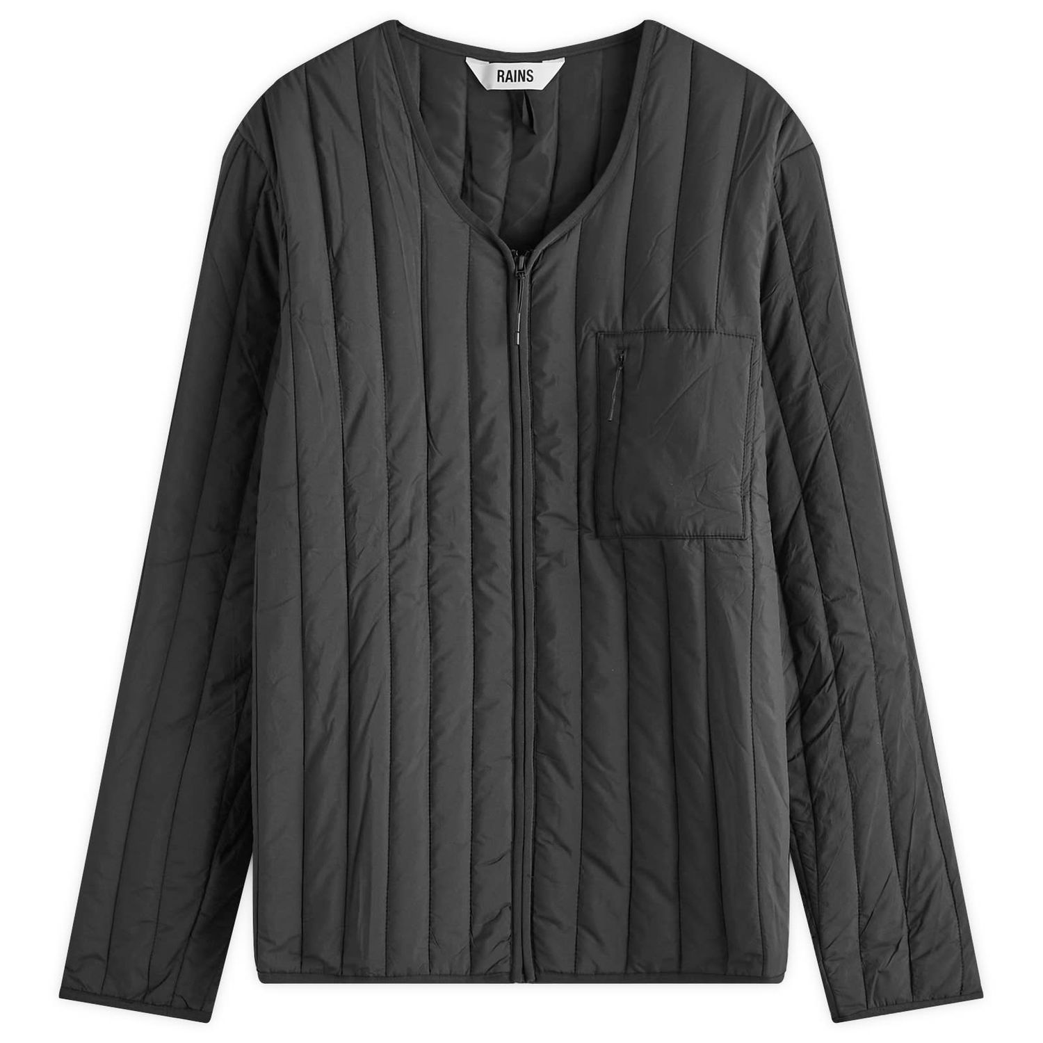 Яке Rains Banja Liner Quilted V-Neck Jacket with Zippered Chest Pocket Черно | 21670-01, 1