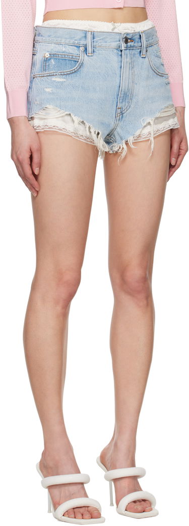 Къси панталони Alexander Wang Alexander Wang Silk Boxer Denim Shorts Синьо | 4DC2254709, 1