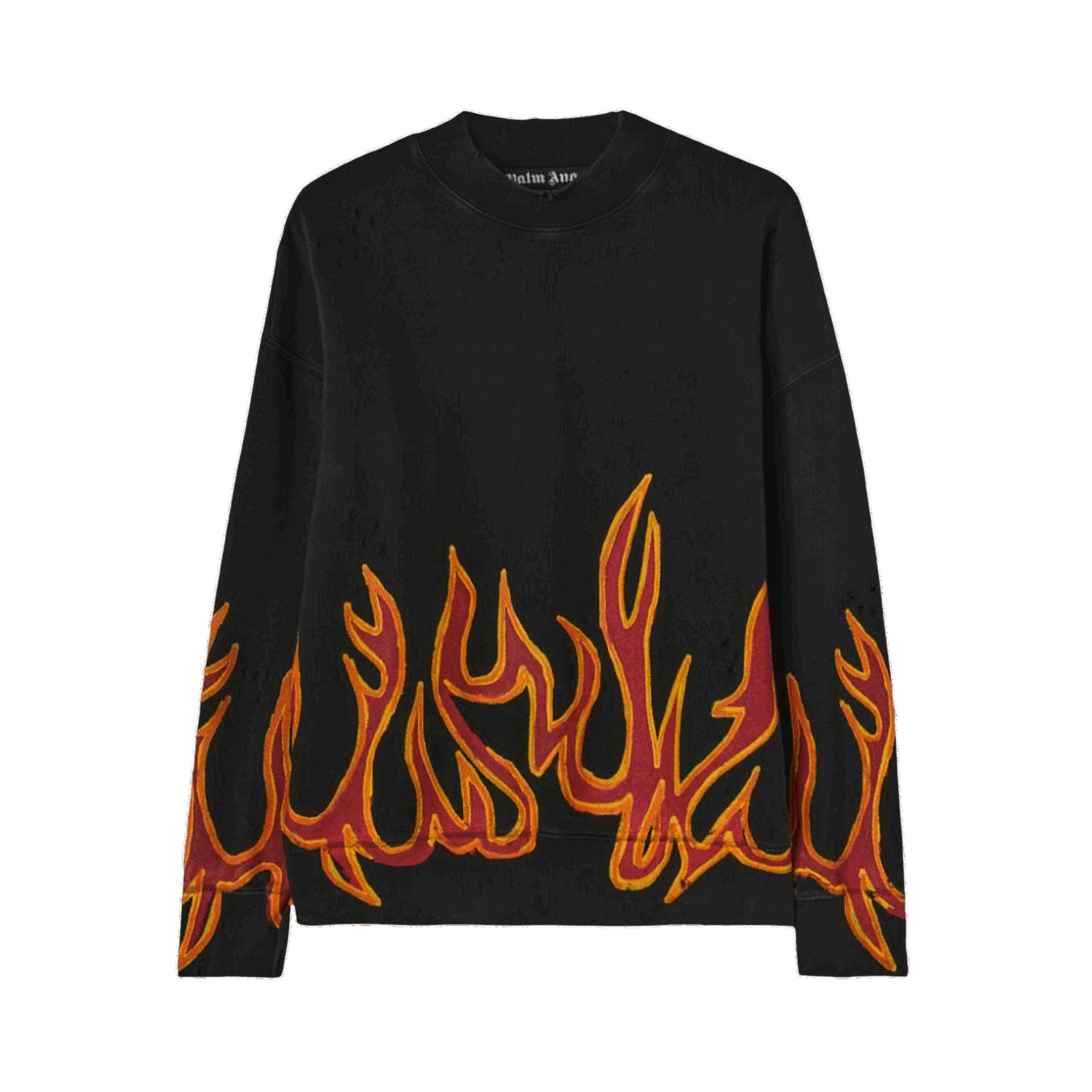 Пуловер Palm Angels GD Graffiti Flames Crewneck Черно | PMBA065F22FLE0051025, 0