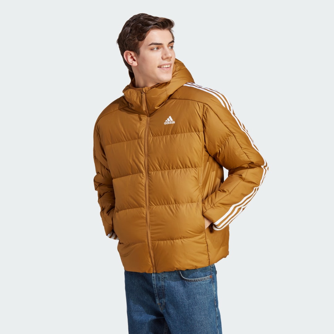 Яке adidas Performance Essentials Midweight Down Hooded Jacket Кафяво | IK3215, 1