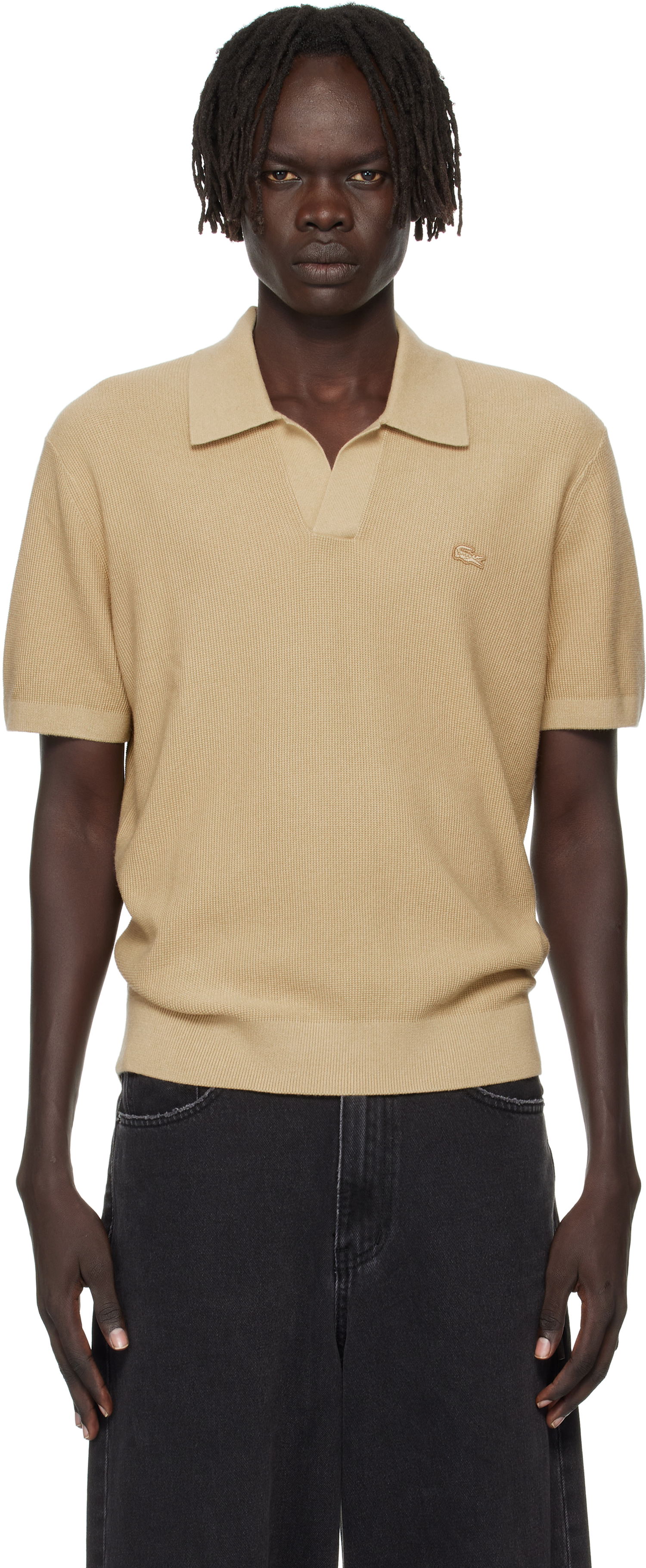 Поло тениска Lacoste Lacoste Open Collar Polo Бежово | AH5186_02S, 0